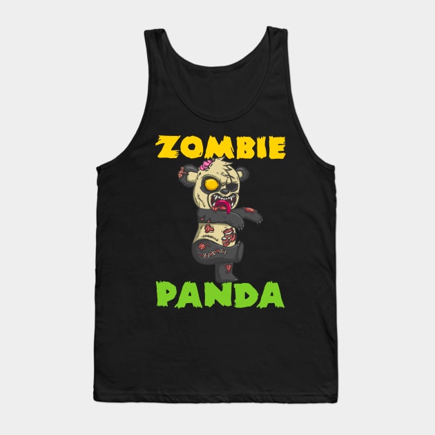 Spooky Zombie Panda - Scary Halloween Costume Gift Tank Top by biNutz